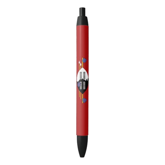 Stylo Noir Drapeau d'Eswatini (devant Vertical)