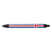 Stylo Noir Drapeau d'Islande (Devant)