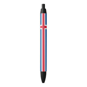 Stylo Noir Drapeau d'Islande
