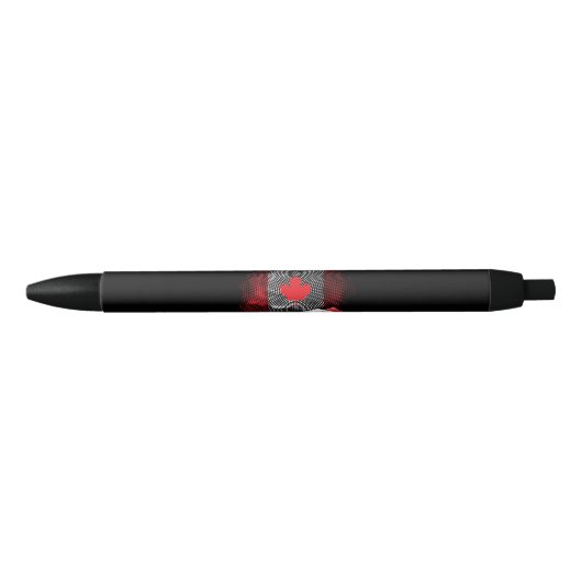 Stylo Noir Drapeau du Canada (Devant)