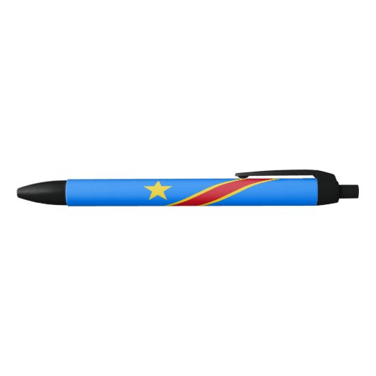 Stylo Noir Drapeau du Congo Kinshasa (Haut)