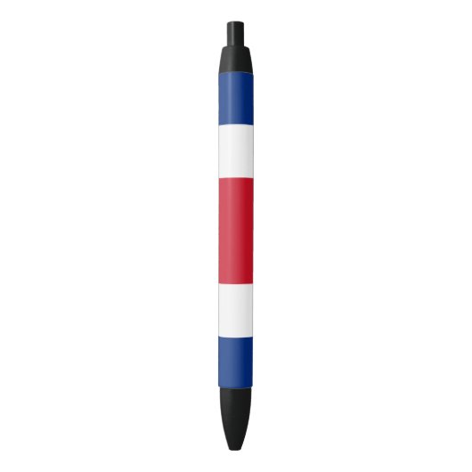 Stylo Noir Drapeau du Costa Rica (devant Vertical)