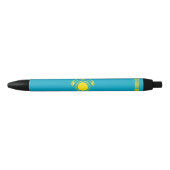 Stylo Noir Drapeau du Kazakhstan (Devant)