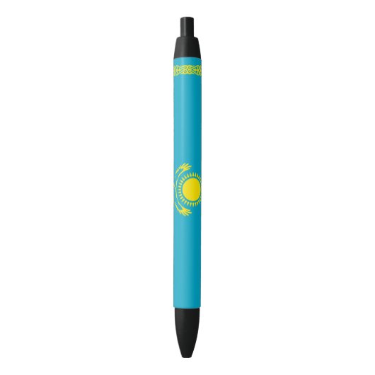 Stylo Noir Drapeau du Kazakhstan (devant Vertical)