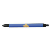 Stylo Noir Drapeau du Kosovo (Devant)