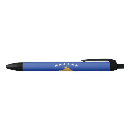 Stylo Noir Drapeau du Kosovo (Haut)