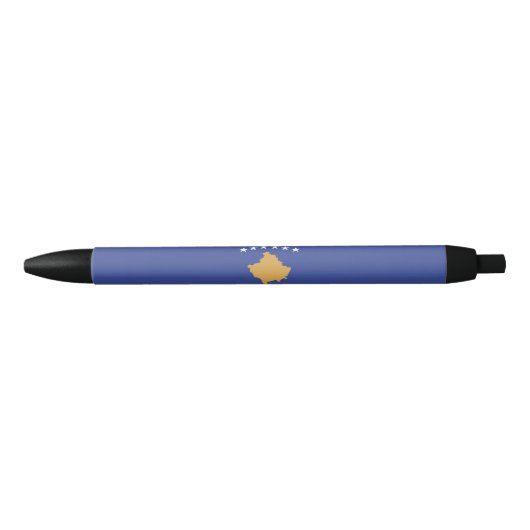 Stylo Noir drapeau du Kosovo (Devant)