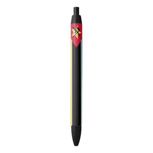Stylo Noir Drapeau du Mozambique (devant Vertical)