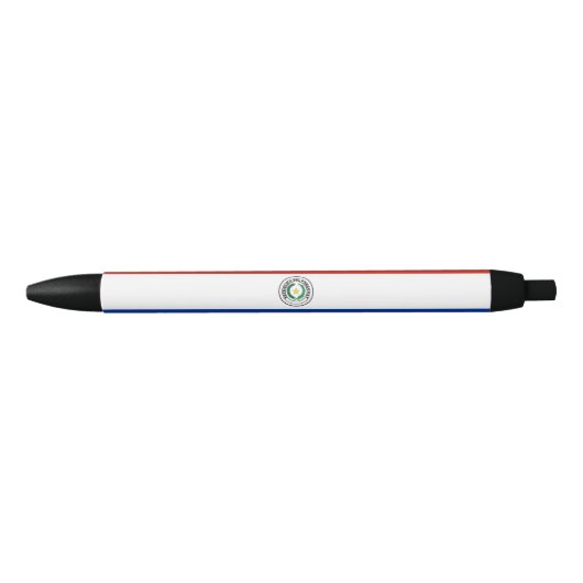 Stylo Noir drapeau du Paraguay (Devant)