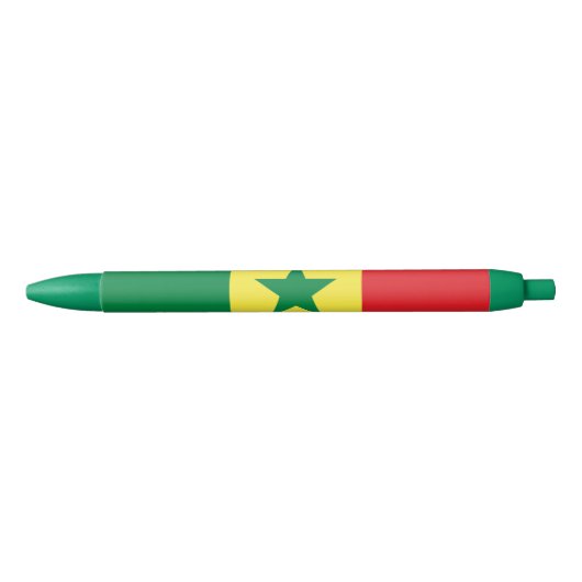 Stylo Noir Drapeau du Sénégal (Devant)