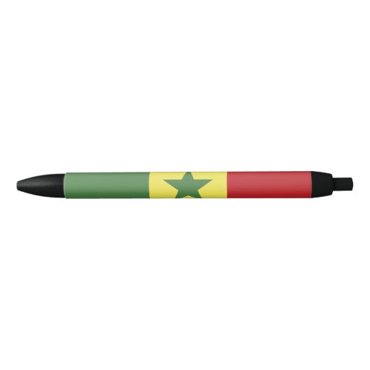 Stylo Noir drapeau du Sénégal (Devant)