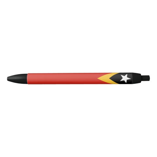 Stylo Noir Drapeau du Timor oriental (Devant)
