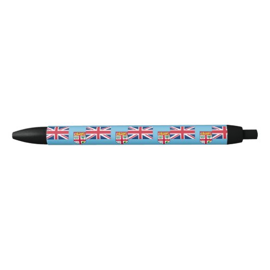 Stylo Noir Drapeau Fidji (Devant)