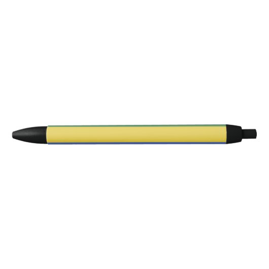 Stylo Noir Drapeau Gabon (Devant)
