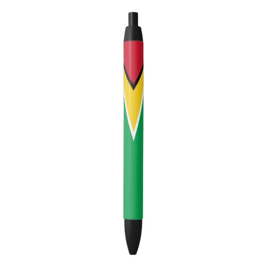 Stylo Noir Drapeau Guyana (devant Vertical)