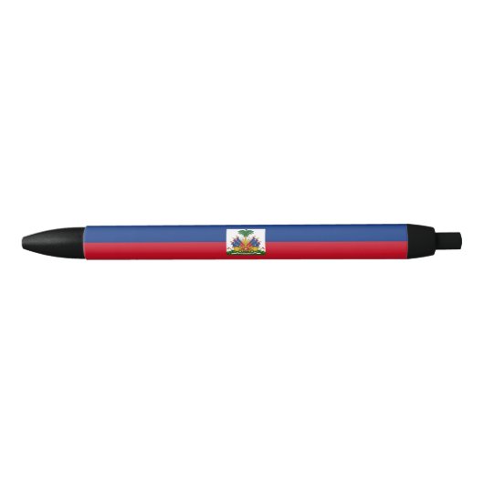 Stylo Noir Drapeau Haïti (Devant)
