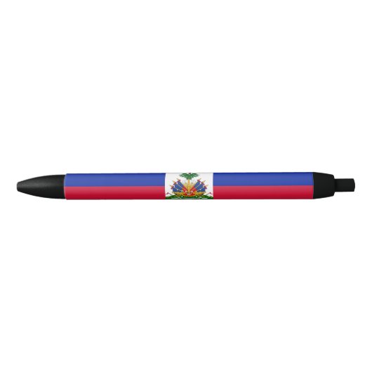 Stylo Noir Drapeau Haïti (Devant)