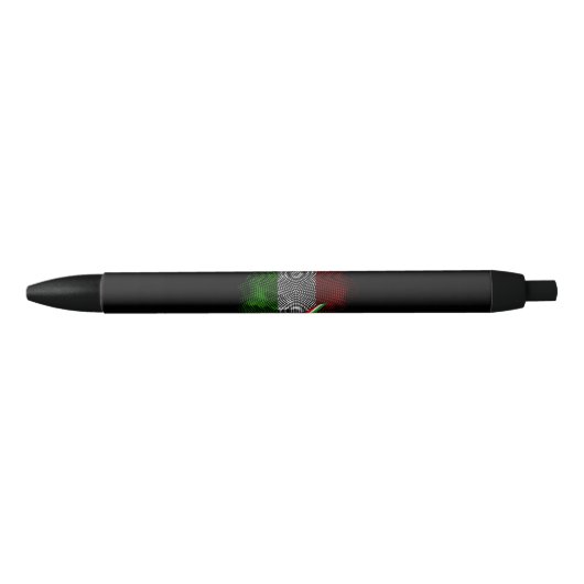 Stylo Noir Drapeau italien (Devant)