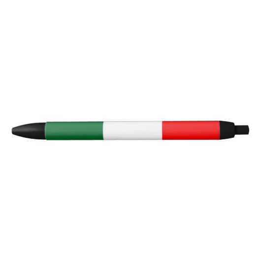 Stylo Noir Drapeau italien (Devant)