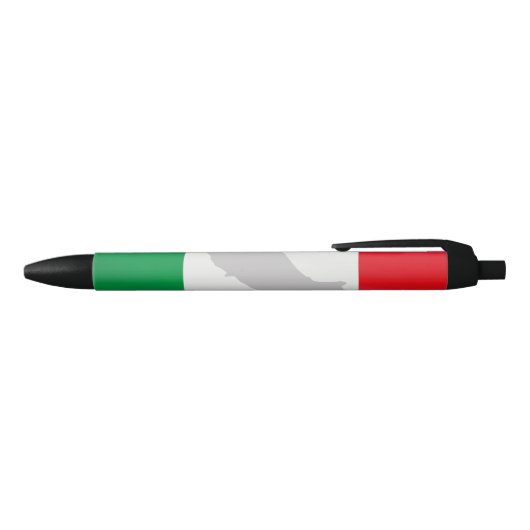 Stylo Noir drapeau italien et Italie (Haut)