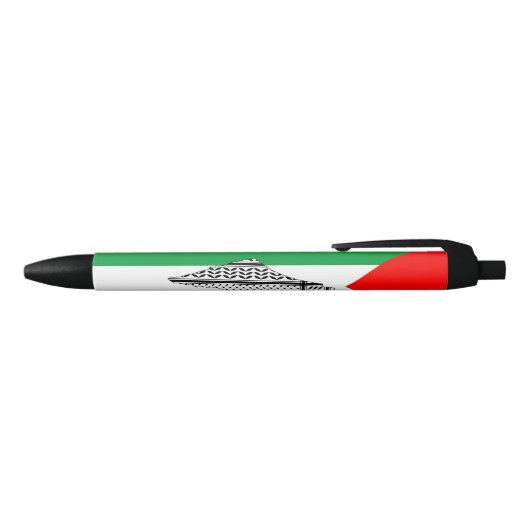 Stylo Noir Drapeau palestinien et carte avec Motif Keffiyeg (Haut)