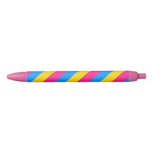 Stylo Noir Drapeau Pansexual de fierté (Devant)