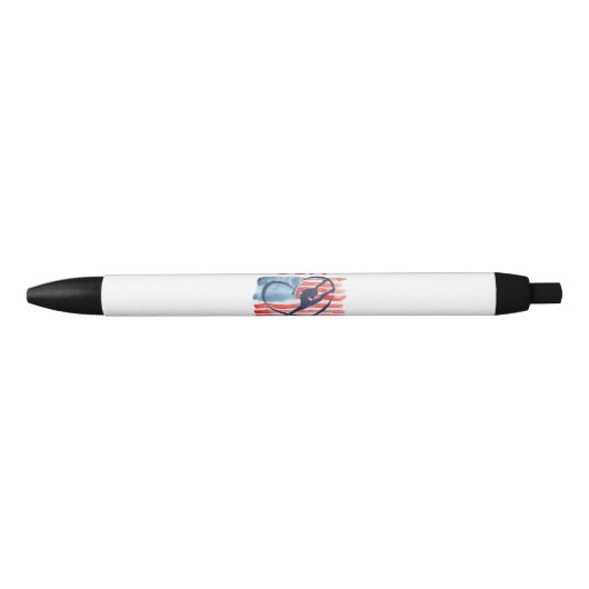 Stylo Noir Drapeau patriotique américain Gymnastique Design p (Devant)