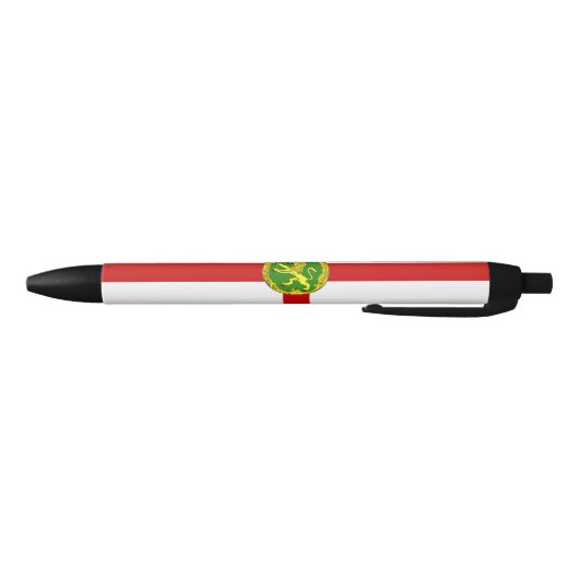 Stylo Noir Drapeau patriotique d'Aurigny (Bas)