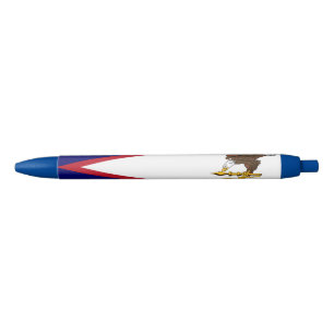 Stylo Noir Drapeau patriotique des Samoa américaines