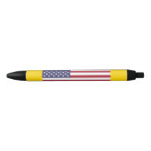 Stylo Noir Drapeau Patriotique Rouge Blanc Bleu Étoiles Et Fr (Devant)