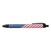 Stylo Noir Drapeau Patriotique USA Rouge Blanc Bleu Étoiles R (Haut)