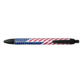 Stylo Noir Drapeau Patriotique USA Rouge Blanc Bleu Étoiles R (Dos)