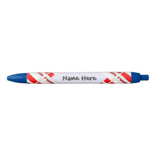 Stylo Noir Drapeau polonais Polska Carrelé Personnalisation n