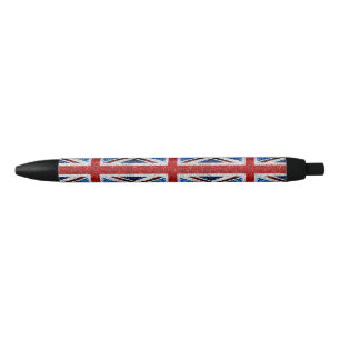 Stylo Noir Drapeau rouge bleu blanc brillant parties scintill