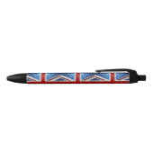 Stylo Noir Drapeau rouge bleu blanc brillant parties scintill (Haut)