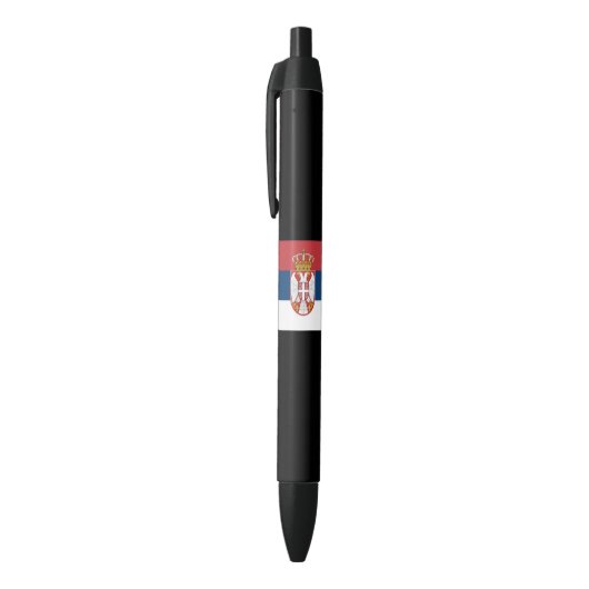 Stylo Noir Drapeau serbe (Haut (Vertical))