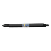 Stylo Noir Drapeau Suède (Devant)