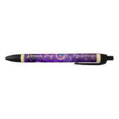 Stylo Noir Dream Big Purple Galaxy Glam Gold Monogramme Nom (Bas)