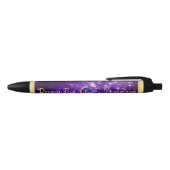 Stylo Noir Dream Big Purple Galaxy Glam Gold Monogramme Nom (Haut)