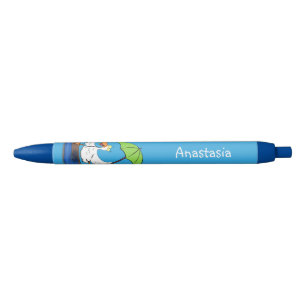 Stylo Noir Drôle canard avec parapluie dessin animé