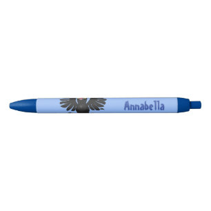 Stylo Noir Drôle fou corbeau dessin animé de corbeau de corne