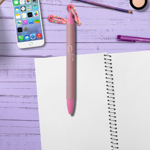 Stylo Noir Dusty Rose - vos monogrammes