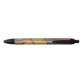 Stylo Noir Earthy Floral Mosaic Pattern Pen (Dos)