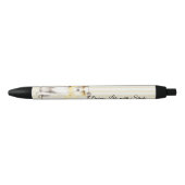 Stylo Noir Écharpe Jaune Clair Rayures Chien Blanc (Devant)