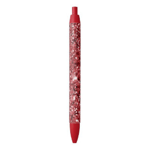 Stylo Noir Éclat de Parties scintillant rouge