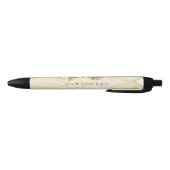 Stylo Noir Écriture de monogramme moderne élégant paillettes  (Bas)