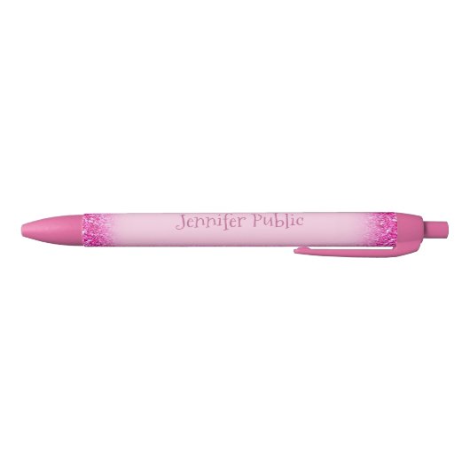 Stylo Noir Écriture manuscrite Nom de script Girly Pink Parti (Bas)