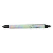Stylo Noir Effet holographique moderne Script Pastel Arc-en-c (Devant)