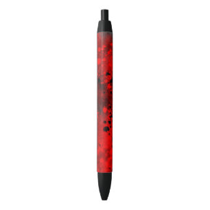 Stylo Noir Effet Retro Paint Splatter rouge et noir