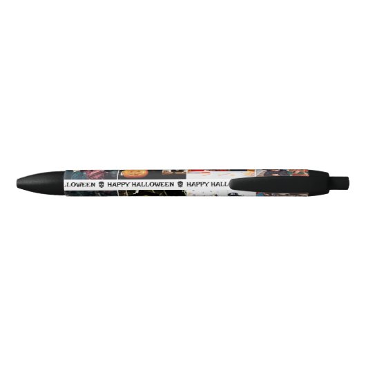 Stylo Noir Effrayant Ajouter Votre Propre Monogramme Photo Ha (Dos)